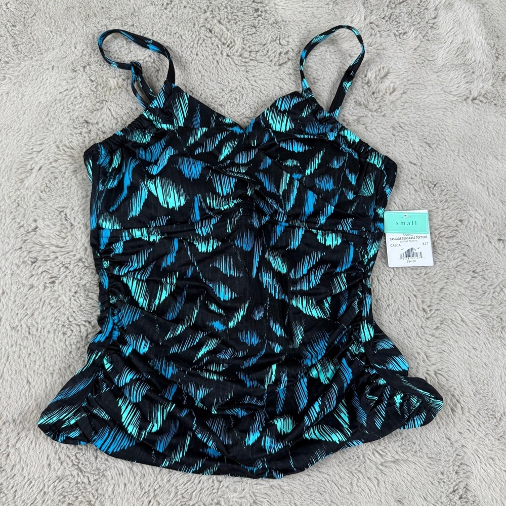 NWT Sunsets Simone Tankini Top Cascade Seagrass Texture‎ Swimwear S Beach Pool